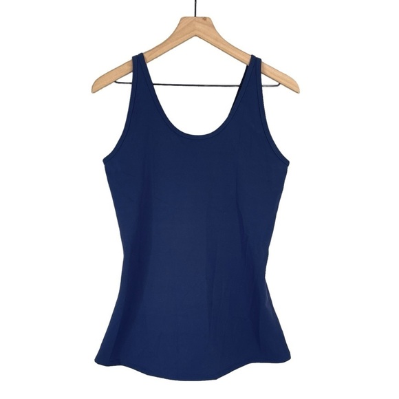 Kit and Ace Base Scoop Tank Top Large Smooth Jersey Tech Spandex Nylon Navy Blue - Picture 2 of 4